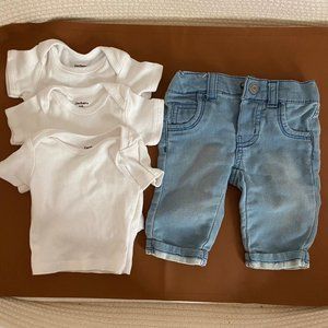 Set of 3 Tshirts (0-3M) & Pants (NB)